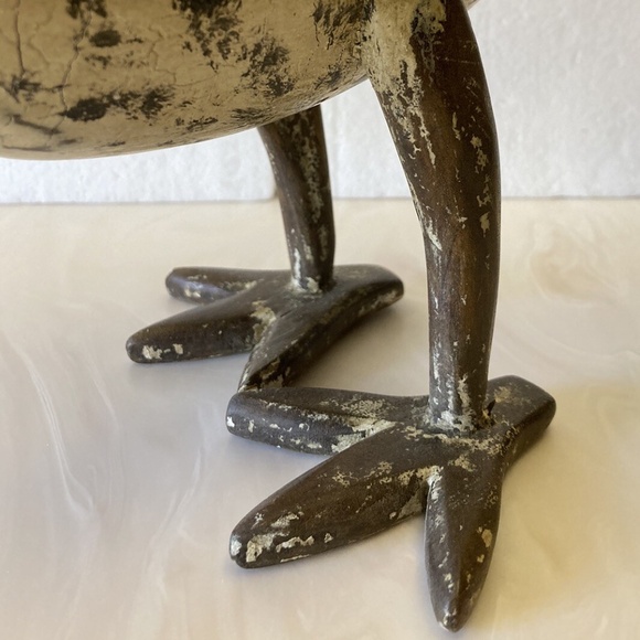 Vintage Smith & Hawken Carved Teak Wood Hen w/eggs FOLK ART French Farm Country - Picture 12 of 13